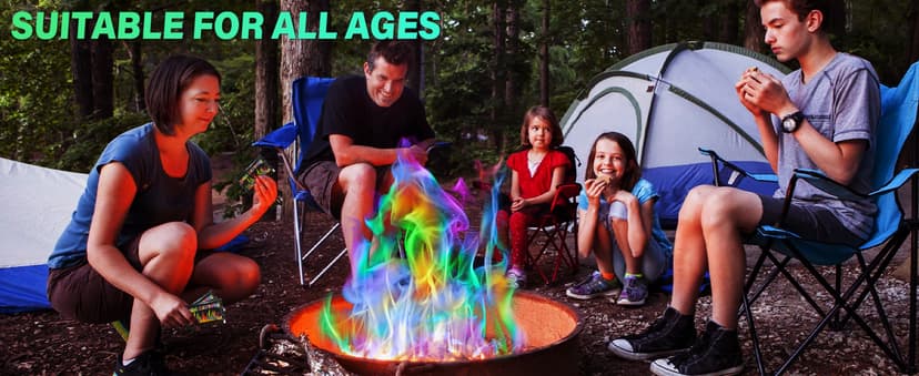 HGD (6 Pack) Magic Campfire Fire Color Changing Packets for Fire Pit, Indoor/Outdoor Fireplace, Bonfire - Rainbow Magical Flame, Camping Accessory, Compatible with Wood B0CHDSB1HB