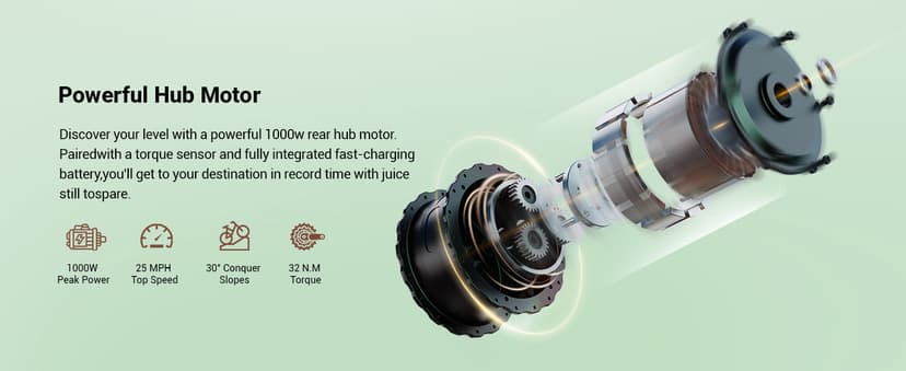 Electric Bikes for Adults, 26"/27.5" E Bikes for Adults with 1200W Peak Motor, 28 MPH, 50+ Miles Range Electric Bicycle, E Mountain Bike with 480WH Removable Battery, UL Certified