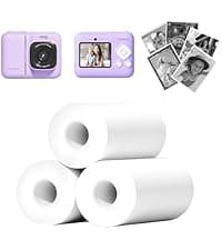 Kids Camera, 1080P Instant Digital Print Camera for Kids, Christmas Birthday Gifts for 4 5 6 7 8 9 10 Year Old Girls Boys, Portable Toy with 32GB SD Card & 3 Rolls Printing Paper, Purple