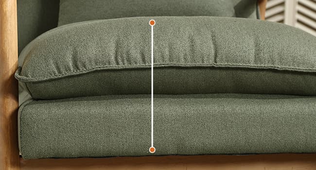 INZOY Mid Century Modern Accent Chair with Wood Frame, Upholstered Reading Armchair with Waist Cushion, Double Padded Accent Chair, Side Chair for Living Room Bedroom Office, Easy Assembly, Green
