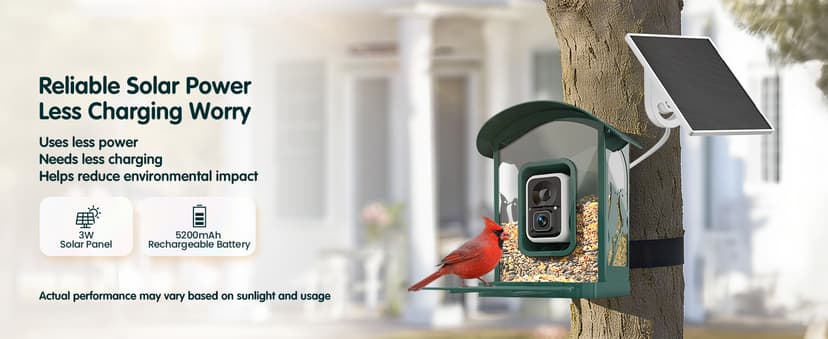 4K Ultra HD Video with Live View,10x Slow Motion,AI Smart Bird Feeder with Camera,2.4G/5G Wi-Fi,Durable Metal,Bird Lover Gift 4K Smart Bird Feeder with Camera,No Subscription,Solar Powered B0FMDP272Y