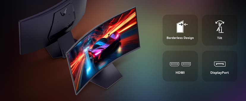 LG 27GS60QC-B Ultragear 27-inch Curved Gaming Monitor QHD (2560x1440) 180Hz 1ms 1000R AMD FreeSync HDR10 HDMIx2 DisplayPort Borderless Design Black Stabilizer DAS Crosshair FPS Counter - Black