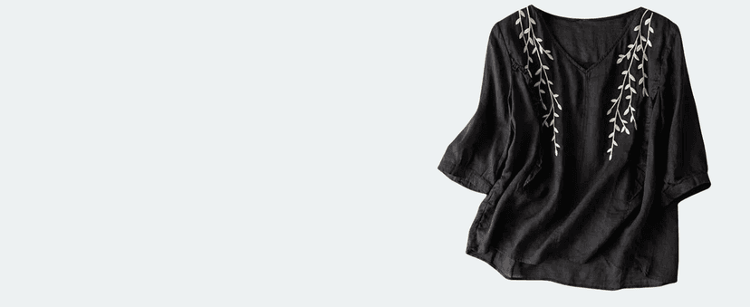 MGWTFZDL Linen Shirts for Women Summer Retro Embroidered 3/4 Sleeve Boho Peasant Tops Dressy Casual Blouses