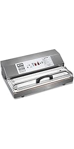 Weston Brands Vacuum Sealer Machine for Food Preservation & Sous Vide, Extra-Wide 5mm Bar for Sealing Bags up to 16" Wide, 935 Watts, Commercial Grade Pro 2300, Stainless Steel (65-0201)