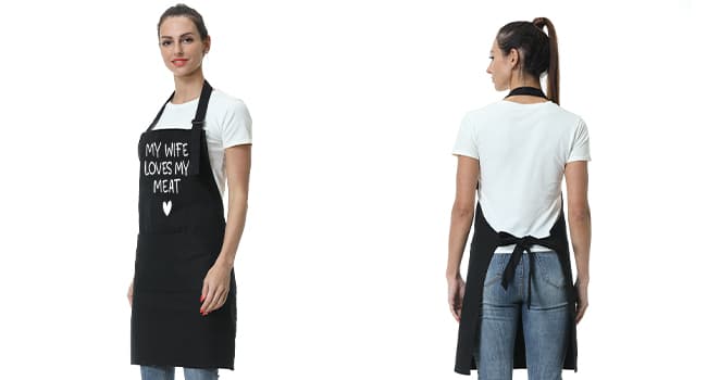 Fairy's Gift Funny Husband Apron, Men's Anniversary Christmas, Cool Birthday Gifts for Him, Husband Gifts from Wife, Manly Presents for Men, Grilling Kitchen Aprons with Pockets for Cooking Hubby Him