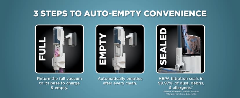 Shark Clean & Empty Cordless Stick Vacuum – Lightweight Cordless Vacuum with Auto-Empty System, HEPA Filter, Portable, Rechargeable, Exclusive Motorized Hand Tool for Pet Hair, BU3523