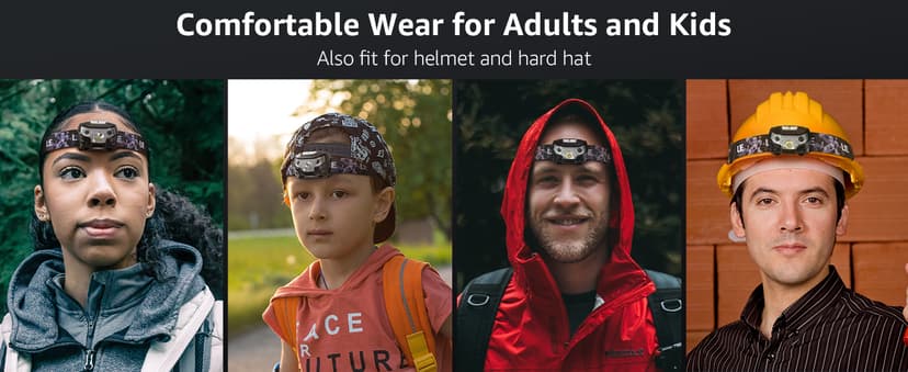 Lepro LED Headlamp Rechargeable - Super Bright Head Lamp with 5 Modes for Camping & Hiking Gear Essentials, IPX4 Waterproof Headlight Flashlight with Red Light, USB Cable Included