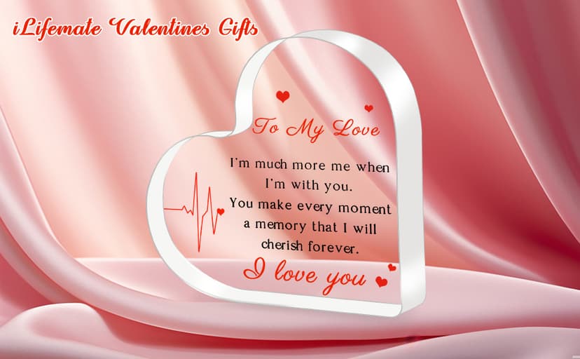 Gifts for Her/Him, Girlfriend Boyfriend Gifts - Engraved Acrylic Plaque 4 x 4 Inches, Anniversary Christmas Valentine's Day Birthday Gifts for Girlfriend Boyfriend Husband Wife