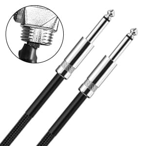 Aqdocvf Guitar Cable, Guitar Cord 10ft AMP Cord for Bass & Electric Guitars/Keyboard/Mandolin TS 1/4 Inch Instrument Cable, Pro Audio Straight Angle Black