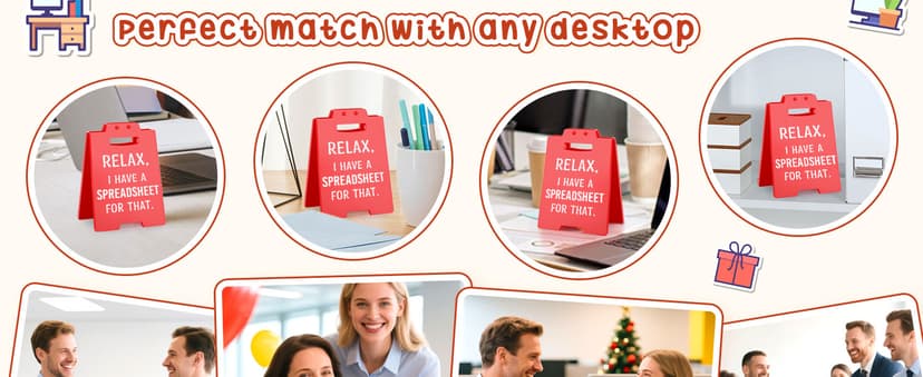 Funny Office Desk Accessories for Work, Office Decor for Women Men, Bosses Day Gifts, Gag Gifts for Coworkers Colleague Boss Lady, Relax I Have A Spreadsheet for That Cubicle Decor Desk Red Sign