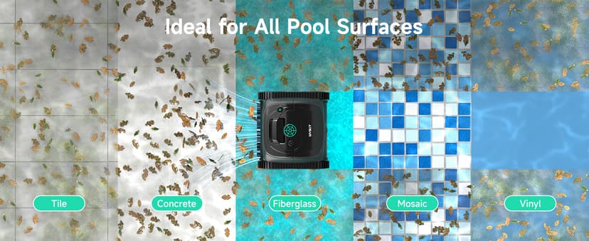 (2026 Upgrade) WYBOT C1 Cordless Robotic Pool Vacuum for Inground Pools, Above Ground Pool Cleaner 4-in-1 Wall & Waterline Cleaning Up to 1,614sq.ft, 150mins Smart Navigation, App Support