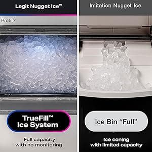 GE Profile Opal 2.0 Ultra Nugget Ice Maker with .75 Gallon Side Tank and Scale Inhibiting Filter, Scoop Included, 38 lbs in 24 Hours, Pellet Ice Machine with WiFi & Smart Connected, Stainless Steel