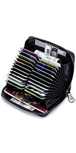 EASTNIGHTS Credit Card Holder Slim Wallet Leather Minimalist Wallet with ID Window