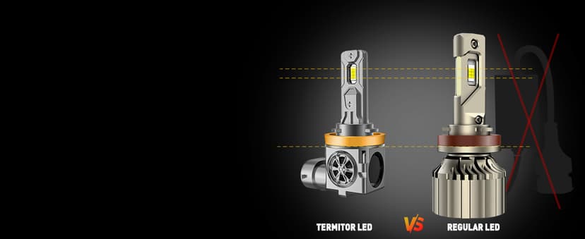 Termitor Latest H11 Light Bulbs, 70,000LM Brightness, 6500K Cool White H9/H8/H16 Fog light bulbs, 10-Year Service Life with Cooling Fan, IP68 Waterproof, Real 1:1 Mini Size, Plug and Play, Pack of 2