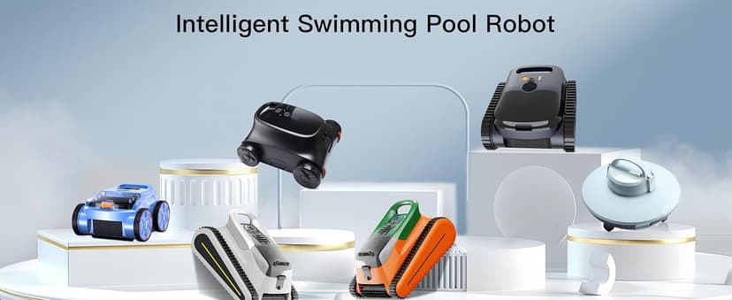 (2025 New) Robotic Pool Vacuum, Robotic Pool Cleaner for Inground Pools, Pool Robot with Smart Navigation, Floor/Wall/Waterline Cleaning, 180 Mins Runtime for Pool Up to 2100 Sq.ft