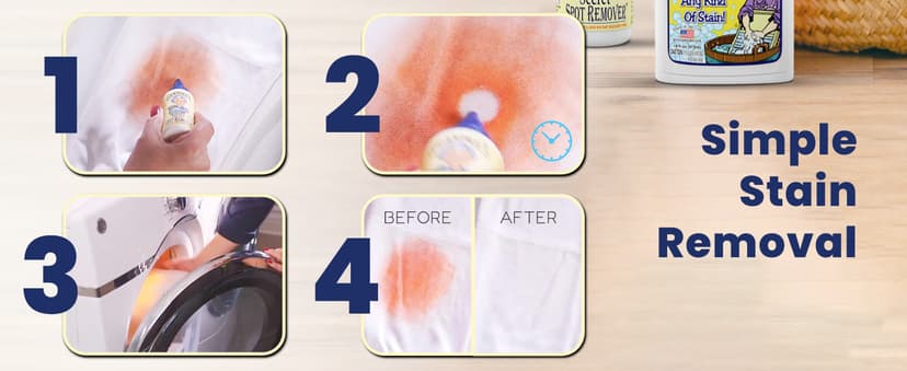 Grandma's Secret Spot Remover - Chlorine, Bleach and Toxin-Free Stain Remover - Stain Remover for Clothes - Fabric Stain Remover Removes Oil, Paint, Blood and Pet Stains – 2 Ounce