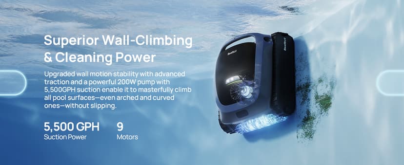 (2025 Upgrade) Beatbot AquaSense 2 Cordless Robotic Pool Vacuum Cleaner, Smart Surface Parking, Double-Pass Waterline Scrubbing, Cleans Floor, Walls and Waterline, Light Blue