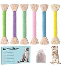 Retro Shaw Christmas Cat Toys, Xmas Catnip Toys for Indoor Cats Kitten Teeth Cleaning, Crinkly Interactive Cat Chew Nip Kitty Kicker Toy Santa Claus Trees Snowman, 5 Pack