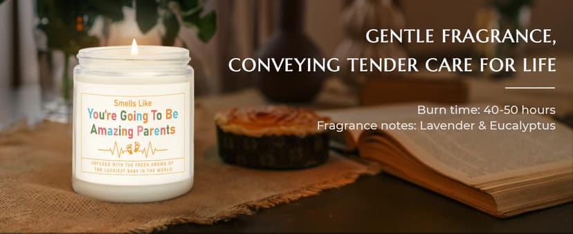 AceThrills Gender Reveal Gifts, New Parents Gift for Couples, Pregnancy Gifts for First Time New Mom Dad Gift - 7 Oz Lavender Scented Candle