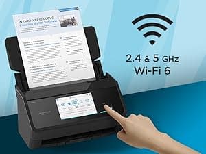 ScanSnap iX2500 Photo Edition Wireless or USB High-Speed Cloud Enabled Photo, Document & Receipt Scanner with Large 5" Touchscreen for Mac or PC, Black