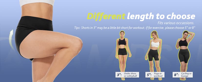 CAMPSNAIL Workout Biker Shorts Women - 3"/5"/8" High Waisted Tummy Control Spandex Booty Volleyball Shorts for Yoga Dance