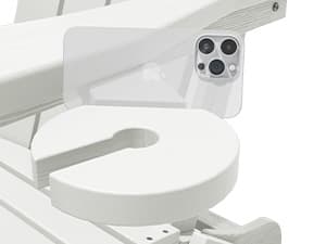 SERWALL Adirondack Chair with Cup Holders - Composite Adirondack Chairs Set of 2 HDPE Outdoor Chairs All Weather Use- White