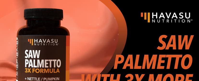 HAVASU NUTRITION Saw Palmetto Supplement with Stinging Nettle and Pumpkin Seed Extract - Advanced 3X Formula - DHT Blocker Urinary Health and Prostate Support for Mens Health - Vegan, Non-GMO Capsules - 2 Month Supply