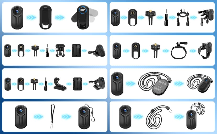 1080P Sports Action Camera with 64GB Card, Mini Body Camera Wearable Action Body Cam, Portable Recorder with Magnetic Back Clip