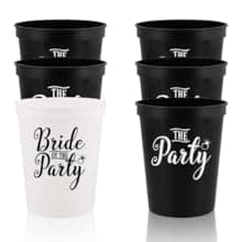 Veracco Groom's Drinking Team Can Coolie Holder Bachelor Party Wedding Favors Gift For Groomsmen Proposal (12, Wht Groom, Blk DT)