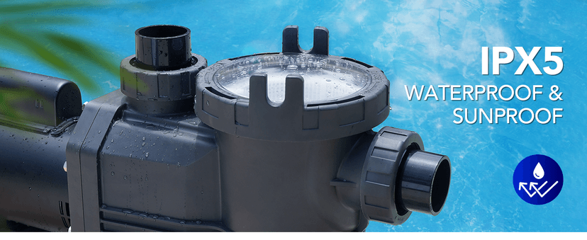 AQUASTRONG In/Above Ground Pool Pump Pure Copper Motor Energy Efficient High Flow Powerful Self Primming Swimming Pool Pumps with Filter Basket, Grey
