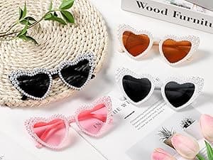 Etercycle Heart Sunglasses, Bride to Be Gifts Bachelorette Party Bride Sunglasses, Cute Glasses for Women Bachelorette Party