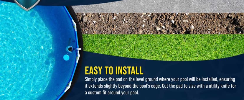 U.S. Pool Supply Ground Shield 12-Foot Round Heavy Duty Pool Liner Pad for Above Ground Swimming Pools - Protects Pool Liner, Prevents Punctures, Weed Barrier, Eco-Friendly Fabric - Extends Liner Life