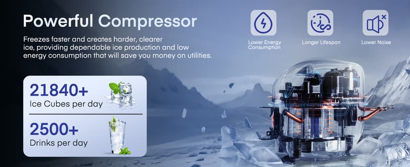 Commercial Ice Maker Machine 500LBS/24H, 350LBS Stainless Steel Storage Bin, 182 Ice Cubes in 10-15min, Self-Cleaning, Air Cooled Ice Machine with LCD Touchscreen for Bar Business Cafe (500 lbs)