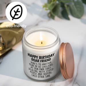 Happy Birthday Gifts for Women - Funny Gift for Best Friend Coworker Classmate Bestie Present Lavender Candle
