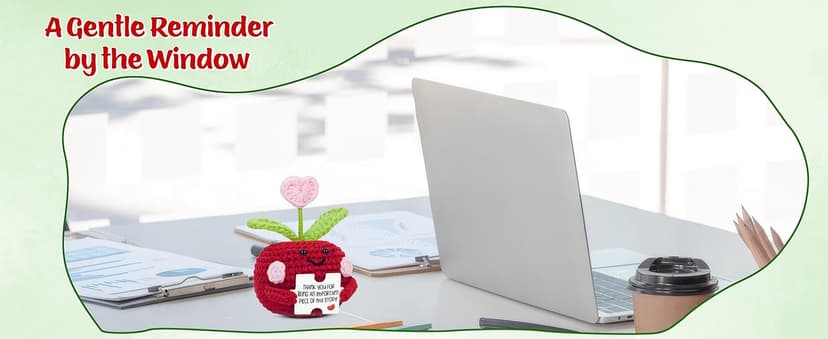 OASSIE Teacher Gifts for Women - Mini Handmade Positive Apple Crochet with Message Card - Teachers Day Christmas Birthday Graduation Appreciation Thank You School Gifts for Students Teachers Women