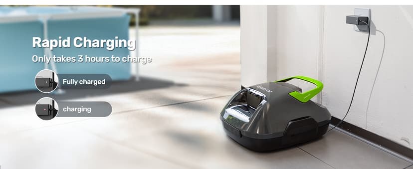 Cordless Robotic Pool Cleaner, 90 Min Runtime Pool Vacuum, Self-Parking, 7.5 lbs Lightweight, Ideal for Above Ground Pools up to 860 sq.ft