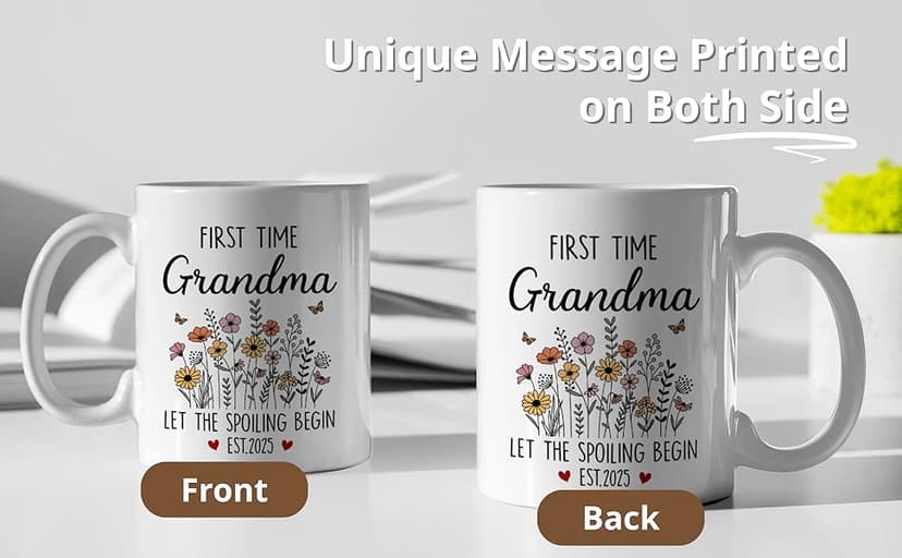 First Time Grandma Gifts, Promoted to Grandma Est 2025 Mug, Let the Spoiling Begin Cup, Soon To Be Grandmas Gift from Daughter, Pregnancy Announcement, Christmas or Grandmas To Be Mothers Day Gift
