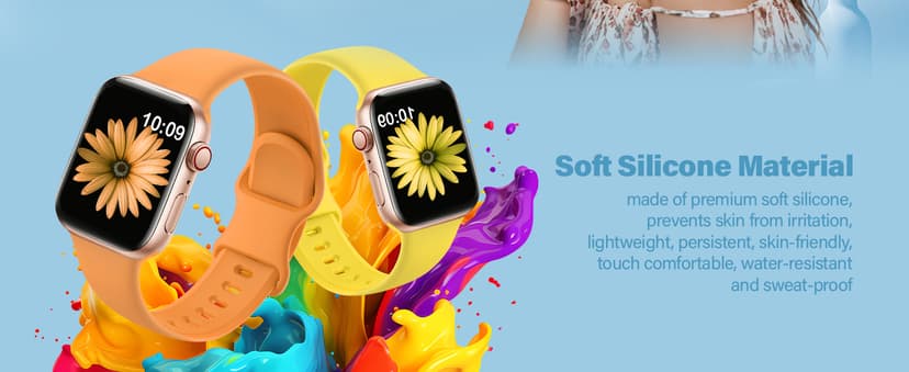 15 Pack Soft Silicone Bands Compatible with Apple Watch Band 40mm 41mm 38mm 45mm 44mm 42mm 46mm 49mm for Women Men,Sport iWatch bands Replacement Strap Wristbands for iWatch SE Series 10 9 8 7 6 5 4 3