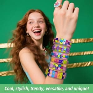 Coiinala Friendship Bracelet Making Kit for Ages 7+ Girl, 488-Piece DIY Charm Rubberband Bracelets Maker with Charm & Stickers, Craft Supplies Arts Maker Jewelry Making kit for Girls B0FCRF8D9B