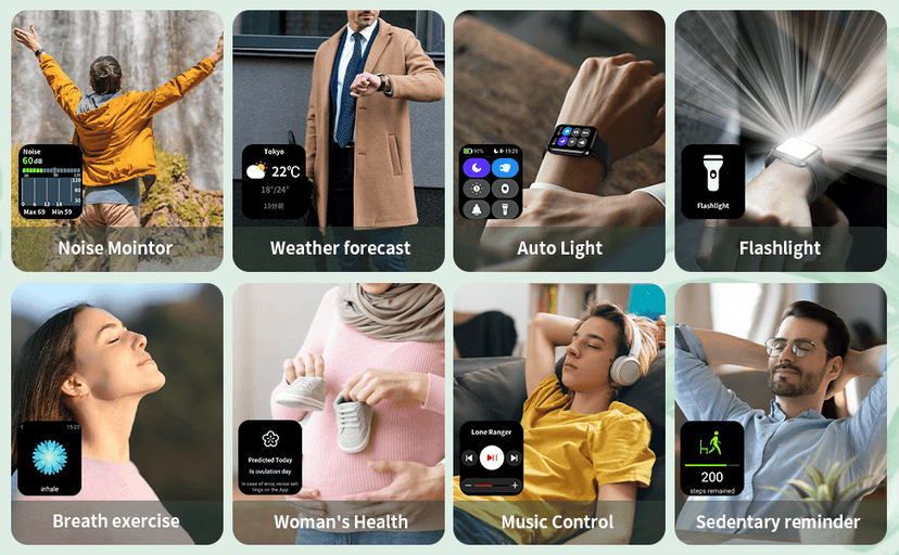 Tensky Smart Watch for Men/Women Android & iPhone, Alexa Built-in, 1.8" Touch Screen Fitness Tracker with Answer/Make Calls, 3ATM Waterproof Heart Rate/Sleep/SpO2 Monitor, Pedometer, 100+ Sport Modes