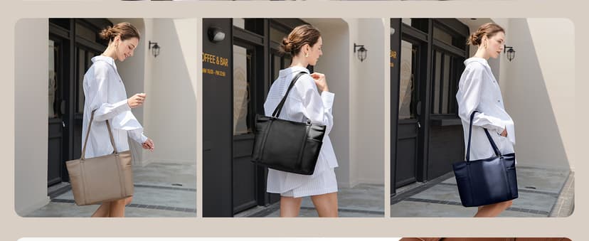 befen Genuine Leather Laptop Tote Bag for Women, Womens 15 Inch Computer Bags Work Totes Purse Shoulder Purses Handbags