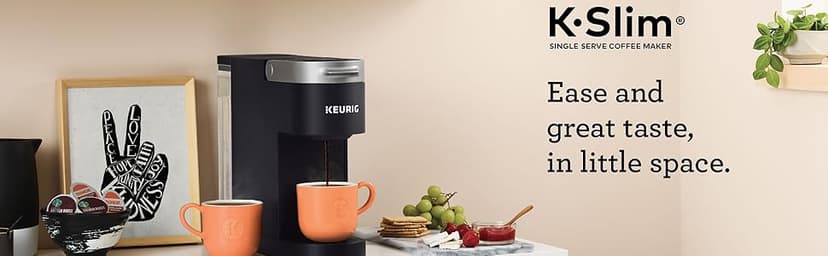 Keurig K-Slim Single Serve K-Cup Pod Coffee Maker, Multistream Technology, 3 Brew Sizes, Slim and Sleek Design, 46oz Removable Reservoir, Black
