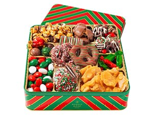 Christmas Chocolate Gift Basket– Holiday Ornament Gift Box with Assorted Christmas Candy – Holiday Food Gift Idea for Men, Women, Family, Corporate- Bonnie & Pop