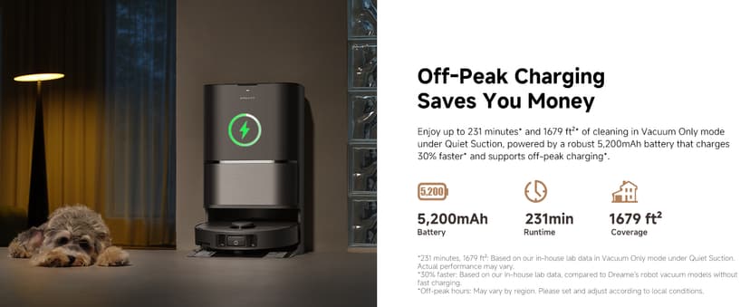 DREAME L40 Ultra Gen 2 Robot Vacuum and Mop with 25,000Pa Suction, Extendable Side Brush and Mop, All-in-One Self-Emptying & Cleaning Dock, Voice & App Control, Black