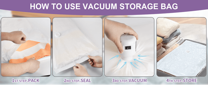 SZO 6 Pack Vacuum Storage Bags With Electric Air Pump,Vacuum Seal Bags For Clothing Travel, Space Saver Bags For Luggage, Blankets,Bedding,Moving bags