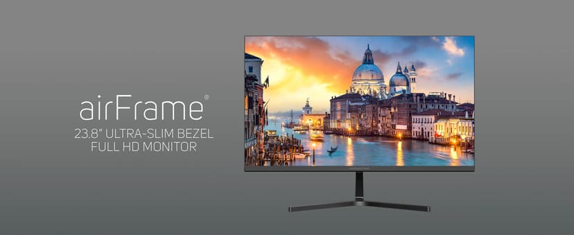 Packard Bell airFrame 21" FHD Monitor, 1920x1080, Ultrawide, VESA Mount Compatible, Tilt Adjustment, HDMI/VGA, Slim Bezel, for Home, Office, and Light Gaming