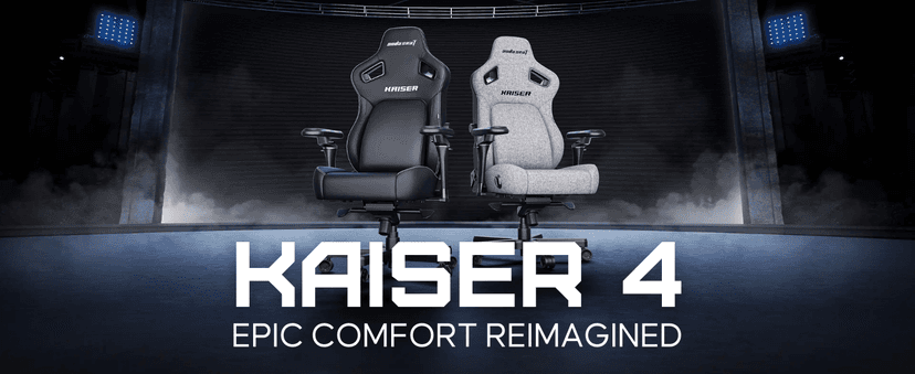 Anda Seat Kaiser 4 XL Gaming Chairs for Adults - Ergonomic Gray Fabric Gaming Chairs with 6DArmrest, Comfortable Office Seat with Lumbar Support, Heavy Duty Wide Gamer Seat