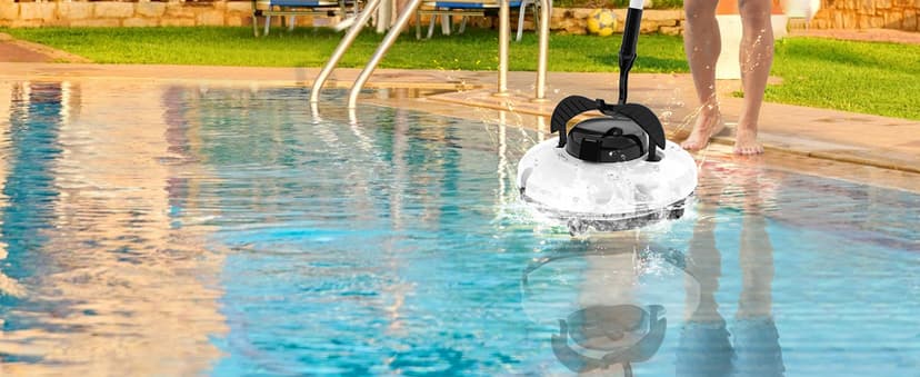 GMAPLAE Cordless Pool Vacuum for Above Ground Pool, Robotic Pool Cleaner with Dual Motors Strong Suction, 120 Mins Runtime, Auto-Parking, Pool Cleaner Robot for Inground Flat Pools Up to 1000 Sq.Ft