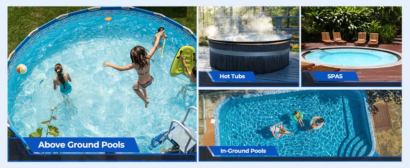 Pool Vacuum for Above Ground Pool, JESIMAIK 18.5 GPM Powerful Suction Handheld Pool Vacuum, 60min Runtime,Telescopic Pole Cordless Pool Vacuum for Above/Inground Pool, Spas, Hot Tubs Cleaning