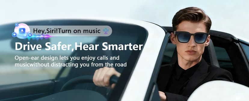 AI Smart Glasses with ChatGPT, 8MP Camera Glasses with Camera and Audio, AI Translation Sunglasses with 164 Languages, Bluetooth Sunglasses with Voice /Calling, 8-Hour Music Playback, Gradient Blue